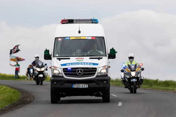 Hungary May 2021 Ambulance Team Support Vehicles Stage Siofok Kaposvar — 스톡 사진