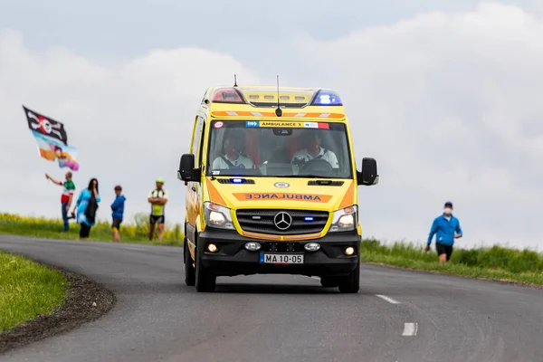 Hungary May 2021 Ambulance Team Support Vehicles Stage Siofok Kaposvar — 스톡 사진