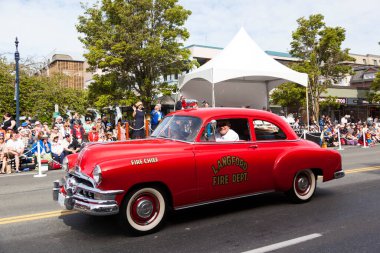 Victoria BC Canada - 27 Ağustos 2017: Geleneksel Vancouver Adası Motor Toplantısı 'nda egzotik ithal otomobiller sergileniyor. 