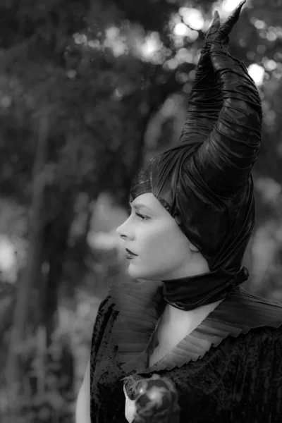 Calgary Canada September 2014 Illustrative Cosplayer Dressed Witch Horns Demonic — Stock Photo, Image