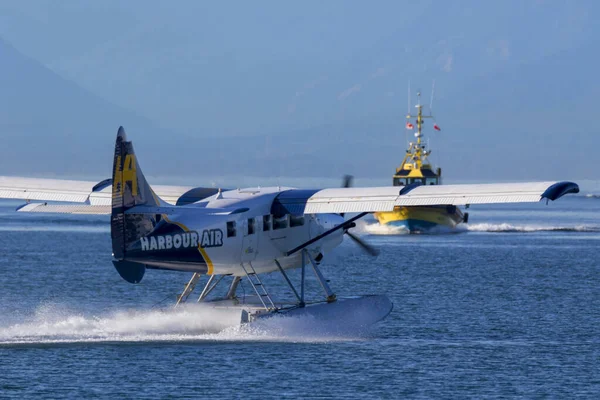 Victoria Canada 2016年8月11日 港内の水上飛行機の交通 この輸送は非常に重要で バンクーバーとの間で頻繁に行われ 飛行も非常に写真です — ストック写真