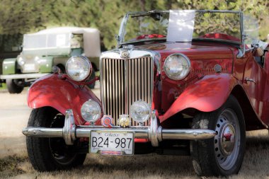 Victoria BC Canada 27 Ağustos 2017: Geleneksel Vancouver Adası Motor Toplantısı 'nda egzotik ithal otomobiller sergileniyor. 