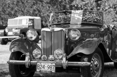 Victoria BC Canada - 27 Ağustos 2017: Geleneksel Vancouver Adası Motor Toplantısı 'nda egzotik ithal otomobiller sergileniyor. 