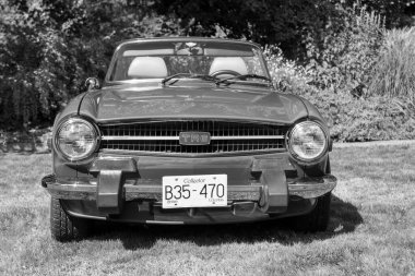 Victoria BC Canada 27 Ağustos 2017: Geleneksel Vancouver Adası Motor Toplantısı 'nda egzotik ithal otomobiller sergileniyor. 