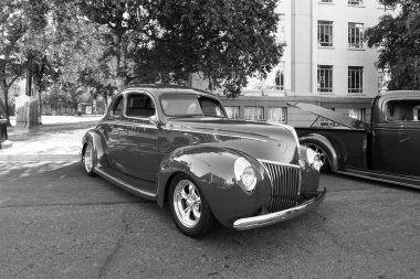 Victoria BC Canada - 27 Ağustos 2017: Geleneksel Vancouver Adası Motor Toplantısı 'nda egzotik ithal otomobiller sergileniyor. 