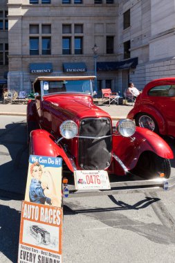 Victoria BC Canada - 27 Ağustos 2017: Geleneksel Vancouver Adası Motor Toplantısı 'nda egzotik ithal otomobiller sergileniyor. 