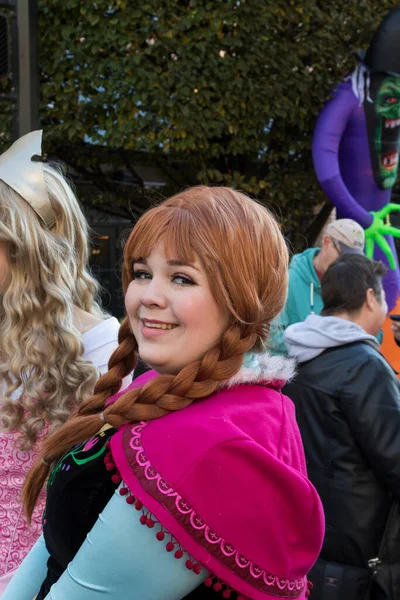 Victoria, Bristish Columbia, Canada - October 29, 2017: Unidentified participants dressed in character outfit at Wicked Victoria street festival.