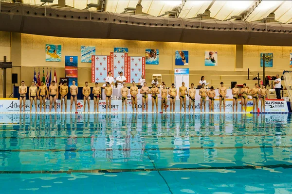 Waterpolo Wedstrijd Zwembad — Stockfoto