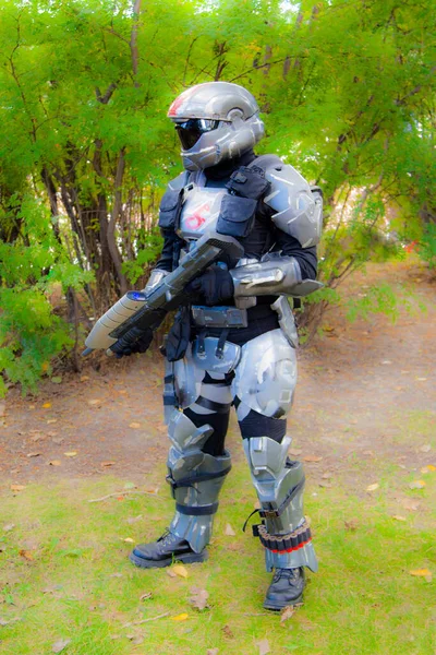 Calgary Canada September 2014 Illustrative Cosplayer Dressed One Halo Character — Φωτογραφία Αρχείου