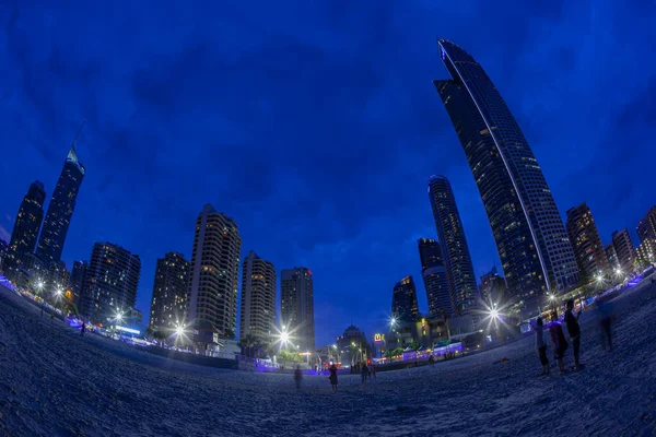 Surfers Paradise Australia Feb 2019 View Surfers Paradise Night Beach — Stock Photo, Image