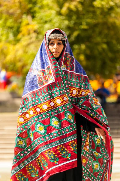 Calgary Kanada Srpna 2014 Model Ukazuje Módu Arabského Stylu Veřejném — Stock fotografie