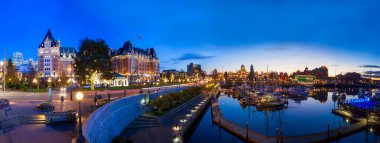 Victoria B.C. Canada September 11, 2017: Inner Harbor Panorama