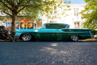 Victoria BC Canada - 27 Ağustos 2017: Geleneksel Vancouver Adası Motor Toplantısı 'nda egzotik ithal otomobiller sergileniyor. 