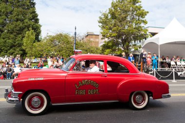 Victoria BC Canada - 27 Ağustos 2017: Geleneksel Vancouver Adası Motor Toplantısı 'nda egzotik ithal otomobiller sergileniyor. 