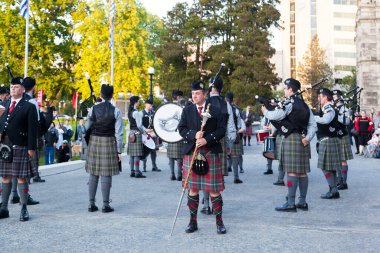 Victoria Canada - May 20,  2017: Victoria's Highland Games and Celtic Festival kicks off with a Band Parade. This is an annual festival and brings young and old for the next 3 days