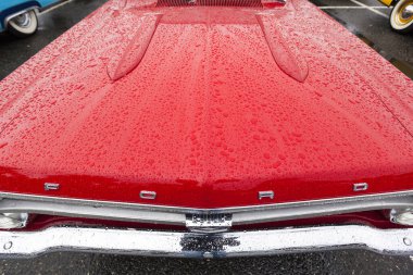 Victoria BC Canada 27 Ağustos 2017: Geleneksel Vancouver Adası Motor Toplantısı 'nda egzotik ithal otomobiller sergileniyor. 