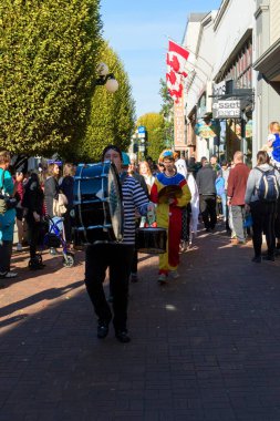 Victoria, Bristish Columbia, Canada - October 29 2017: Unidentified participants dressed in character outfit at Wicked Victoria street festival.