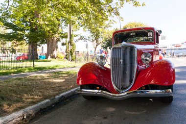 Victoria BC Canada - 27 Ağustos 2017: Geleneksel Vancouver Adası Motor Toplantısı 'nda egzotik ithal otomobiller sergileniyor. 