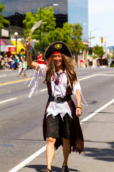 Victoria Canada Oct Drukke Binnenstad Met Vrolijke Mensen Halloween Creatieve — Stockfoto