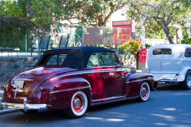 Victoria BC Canada - 27 Ağustos 2017: Geleneksel Vancouver Adası Motor Toplantısı 'nda egzotik ithal otomobiller sergileniyor. 