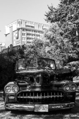 Victoria BC Canada 27 Ağustos 2017: Geleneksel Vancouver Adası Motor Toplantısı 'nda egzotik ithal otomobiller sergileniyor. 