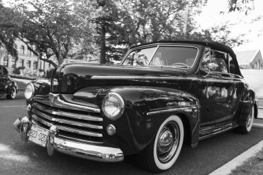 Victoria BC Canada - 27 Ağustos 2017: Geleneksel Vancouver Adası Motor Toplantısı 'nda egzotik ithal otomobiller sergileniyor. 