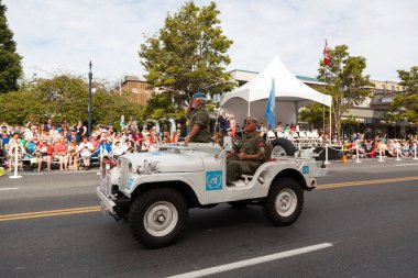Victoria Canada - 22 Mayıs 17: Victoria 'nın en büyük geçit töreni ve Kanada ve ABD' den 100.000 'den fazla insan.