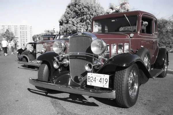 Szeged Hungary Aug 2021 Festival Rear Vintage Cars Including Commonist — Stock Photo, Image