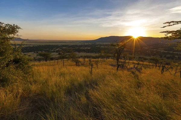 Magnifique Coucher Soleil Dans Les Montagnes — Photo