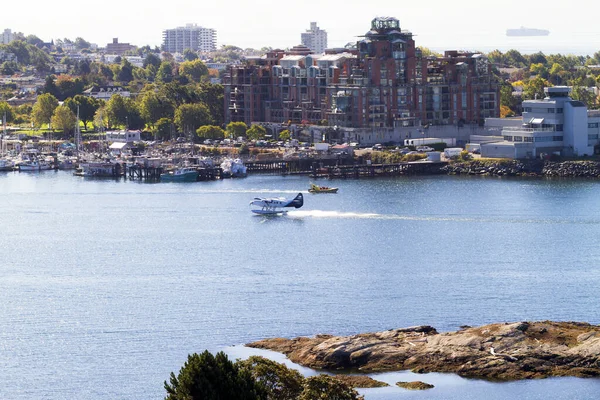 Victoria Canada Aug 2016 Limanda Yüzen Uçak Trafiği Ulaşım Çok — Stok fotoğraf
