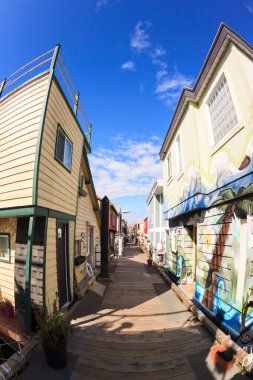 Victoria, BC, Kanada - 23 Haziran 2019: Balıkçı iskelesi - Yüzen Köy