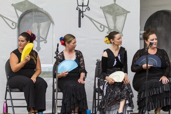 Фестиваль Фламенко Виктория Женщины Танцуют Сцене Виктория Канада — стоковое фото