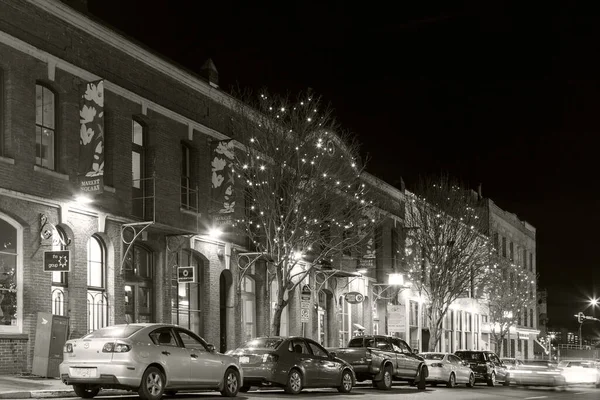 Victoria Canada Dec 2016 Black White Photo City Decorated Christmas — Stock Photo, Image