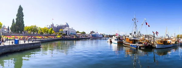 Victoria Canada Sept 2017 Barcos Vintage Atracados Victoria Classic Boat — Fotografia de Stock