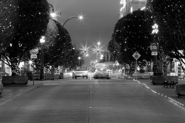 Victoria Canada Dec 2016 Město Zdobené Vánocům Lidé Nakupují Centru — Stock fotografie