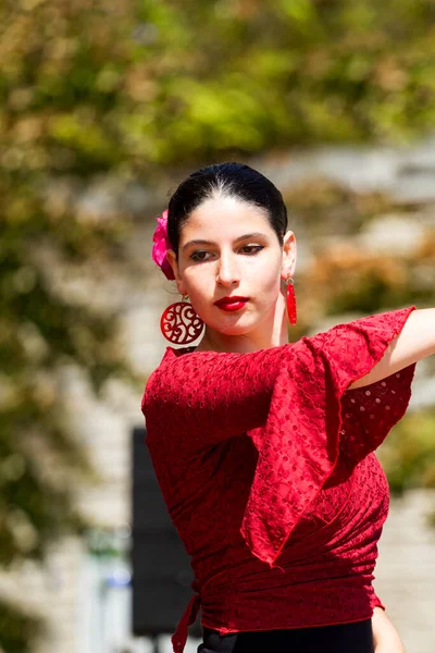 Festival Flamenco Victoria Mujeres Bailando Escenario Victoria Canadá —  Fotos de Stock
