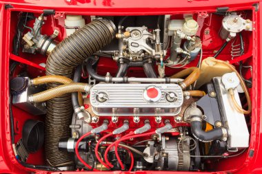 Victoria BC Canada - 27 Ağustos 2017: Geleneksel Vancouver Adası Motor Toplantısı 'nda egzotik ithal otomobiller sergileniyor. 