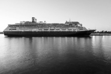 VICTORIA, BC, CANADA - JUN 26, 2016: Cruise ships at night in Victoria. Ogden Point 