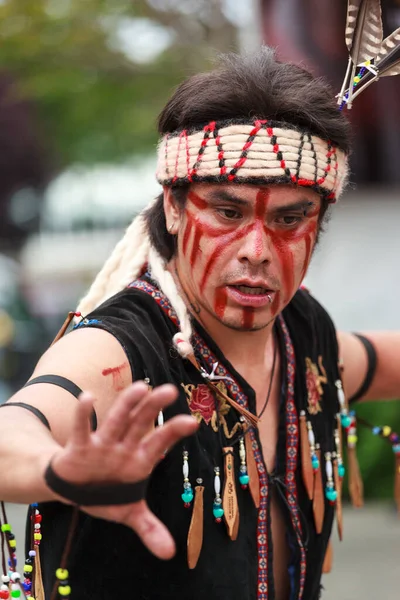 Victoria Canada June 2016 First Nation Native Dancers Performing Victoria — Fotografia de Stock