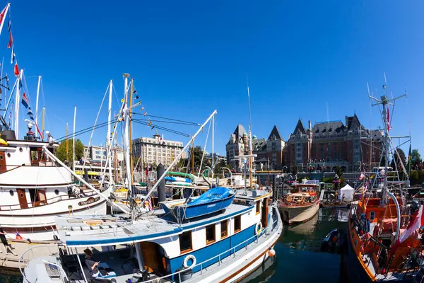 Haven Van Stad Dag Met Jachten — Stockfoto