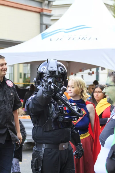 Victoria Canada October 2016 People Wearing Halloween Creative Costumes Makeup — ストック写真