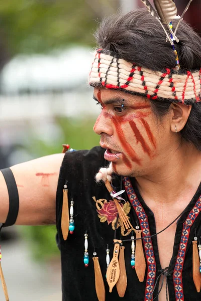 Victoria Canada June 2016 First Nation Native Dancers Performing Victoria — Photo