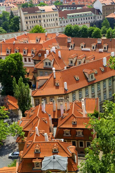 Praga Repubblica Ceca Giu 2018 Roofline Rosso Praga Vista Dal — Foto Stock