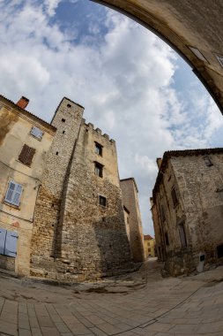 Old and narrow street in Bale town, Istria, Croatia