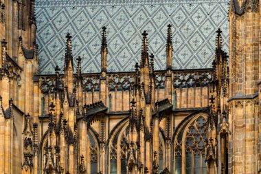 Çek Cumhuriyeti Prag 'daki antik katedralin dış görünüşü 