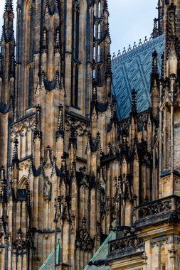 Çek Cumhuriyeti Prag 'daki antik katedralin dış görünüşü 
