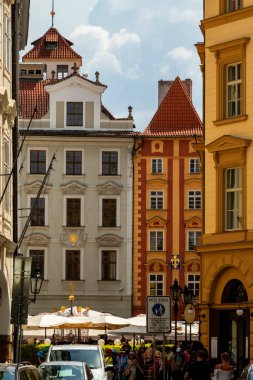 Prag, Czech Cumhuriyeti-Eylül-27, 2018: Wroclaw, Polonya 'nın sokağı.