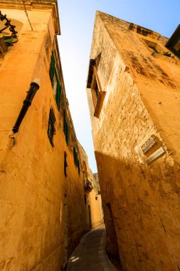 old street in the city of Valletta, Malta