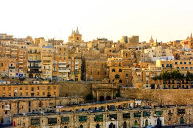 Valletta, Malta - May 20 2009: View to the medieval architecture in Valletta Grand Harbor. More then 1,6 mil tourists is expected to visit Malta each year. Valletta is the capital city of Malta,