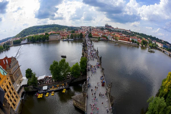Prague République Tchèque Juin 2018 Vue Panoramique Des Touristes Sur — Photo